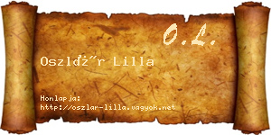 Oszlár Lilla névjegykártya